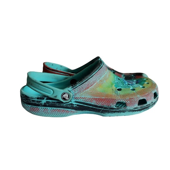 Crocs Classic Tie Dye Multicolored Slip On Men's Size 10 Women's Size 12 - Picture 2 of 10